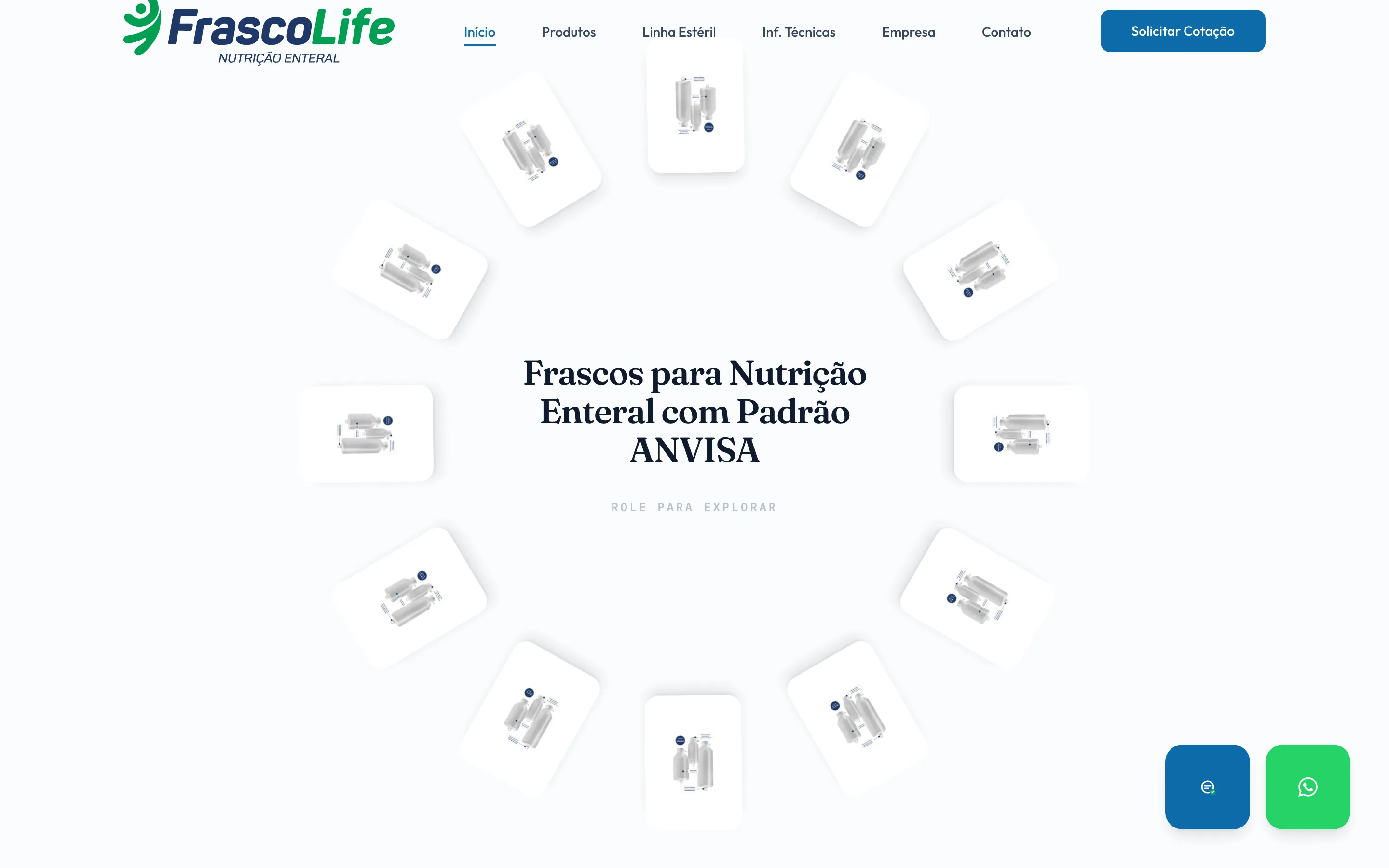 FrascoLife — Product site for an ANVISA-standard enteral nutrition line